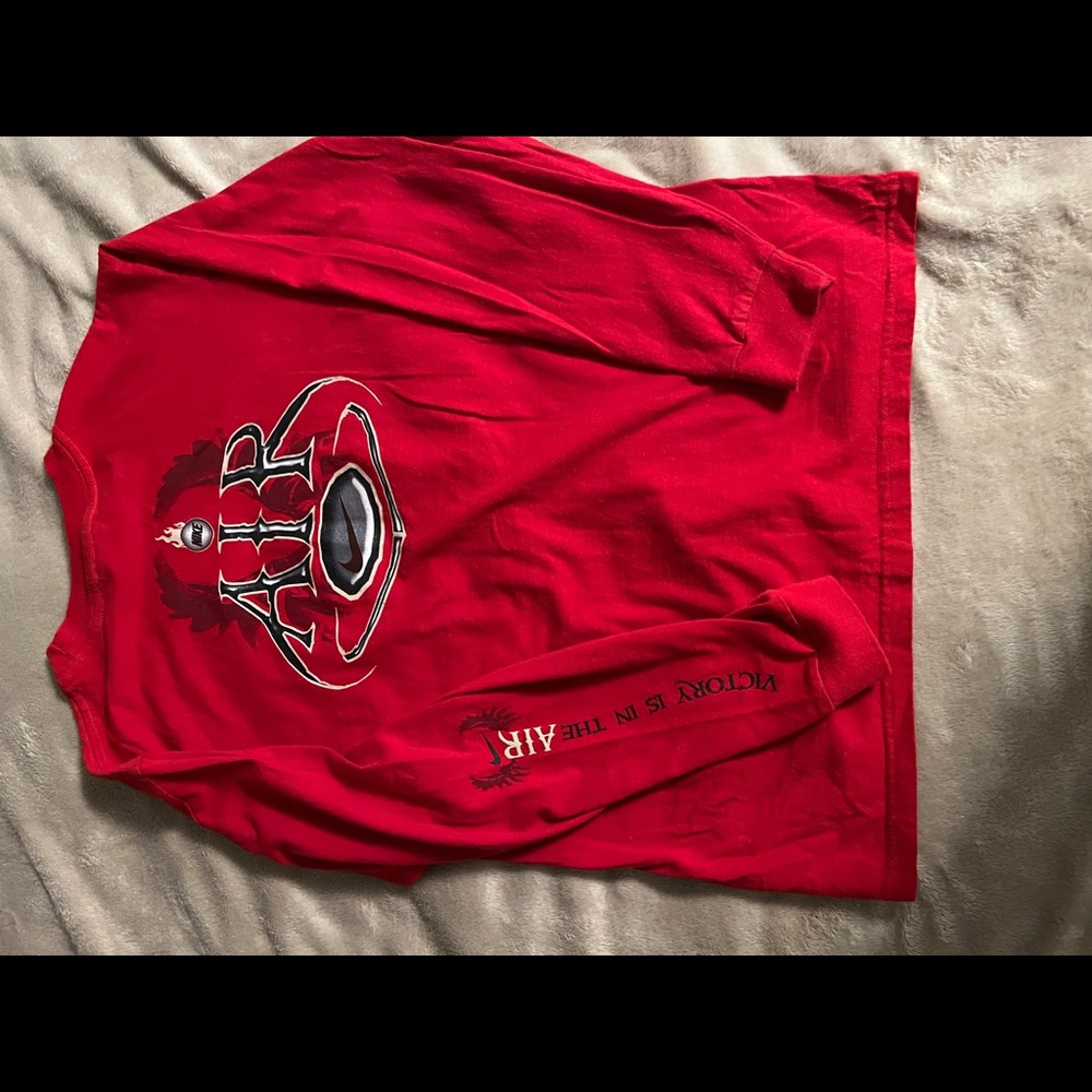 vintage nike red long sleeve shirt